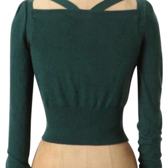 Anthro NWT green cardigan size M - Picture 2 of 2